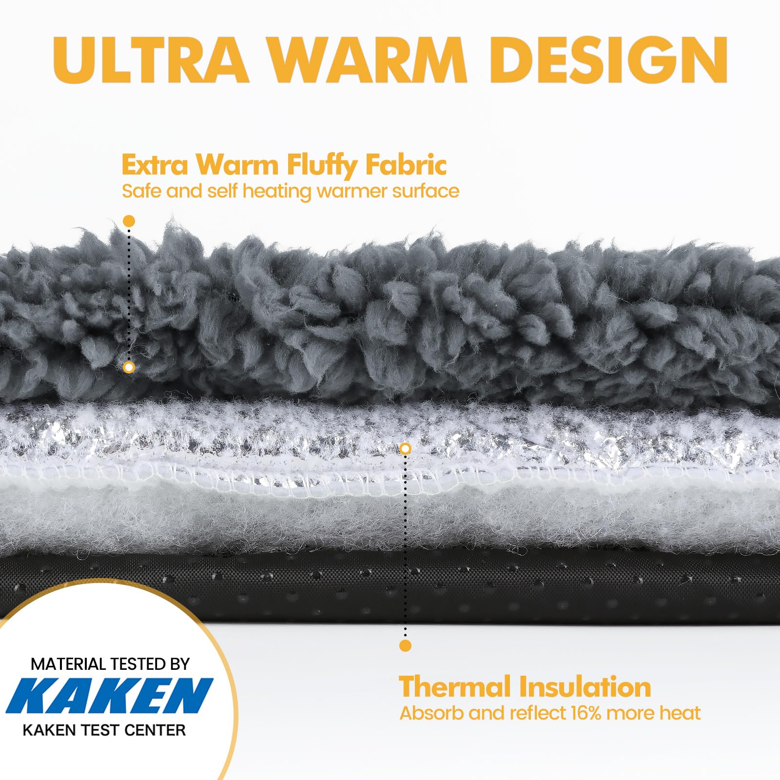 Self Warming Cat Bed Self Heating Cat Dog Mat 24 x 18 inch Extra Warm Thermal Pet Pad for Indoor Outdoor Pets with Removable Cover Non-Slip Bottom Washable Light Grey Non Electric