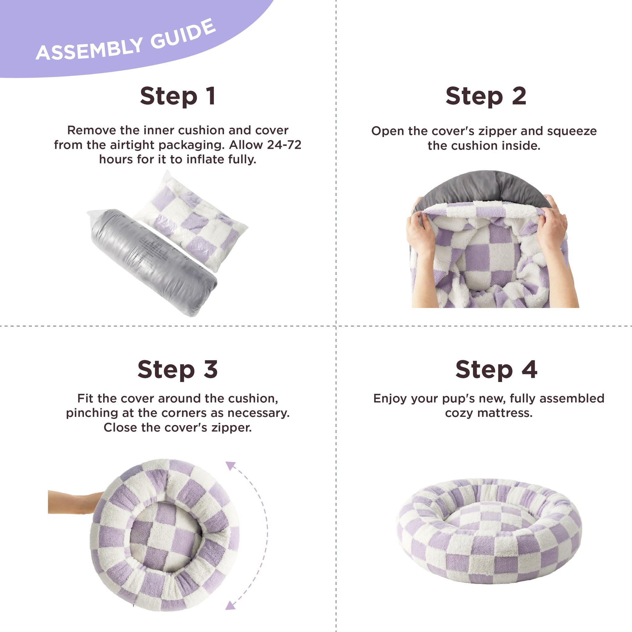 LE SURE Donut Dog Bed — Cozy, Washable & Calming Bed for Small to Large Dogs