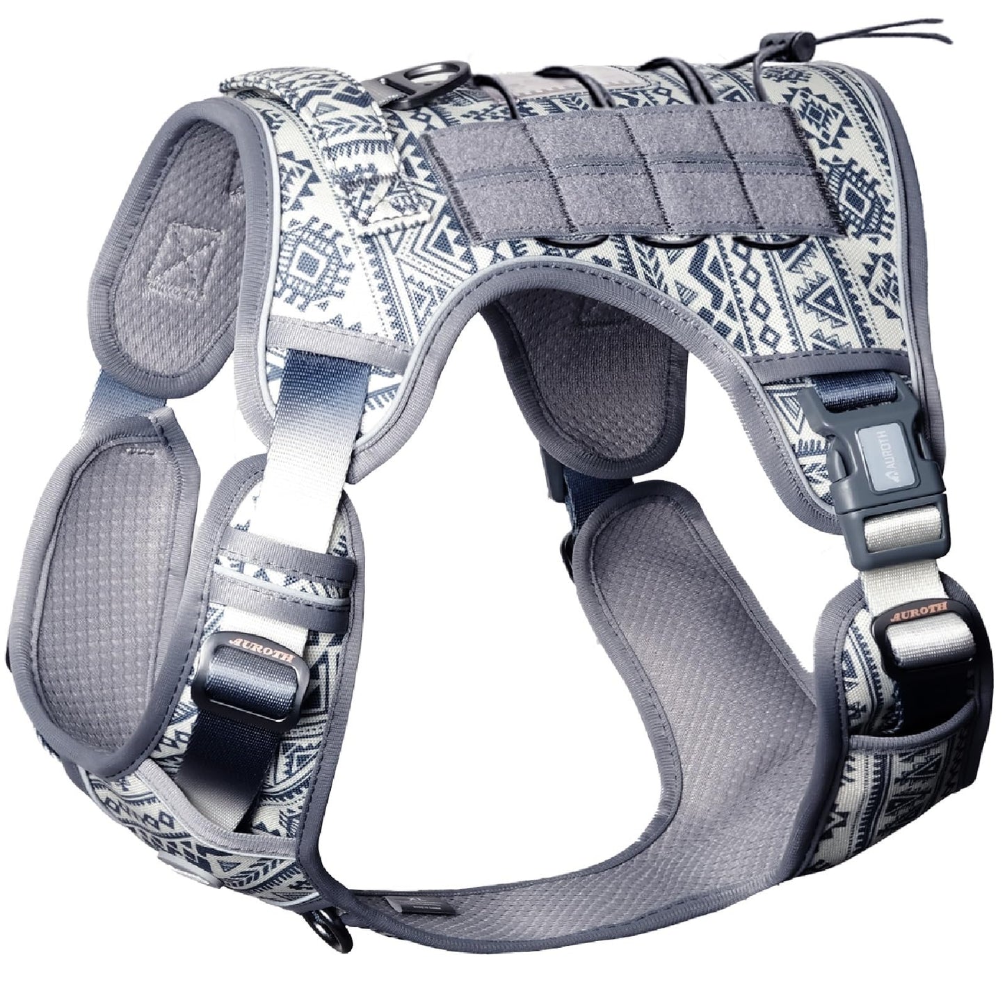 Auroth Tactical Dog Harness – No Pull Adjustable Pet Harness with Leash for Large Dogs (Multiple Sizes & Colors)
