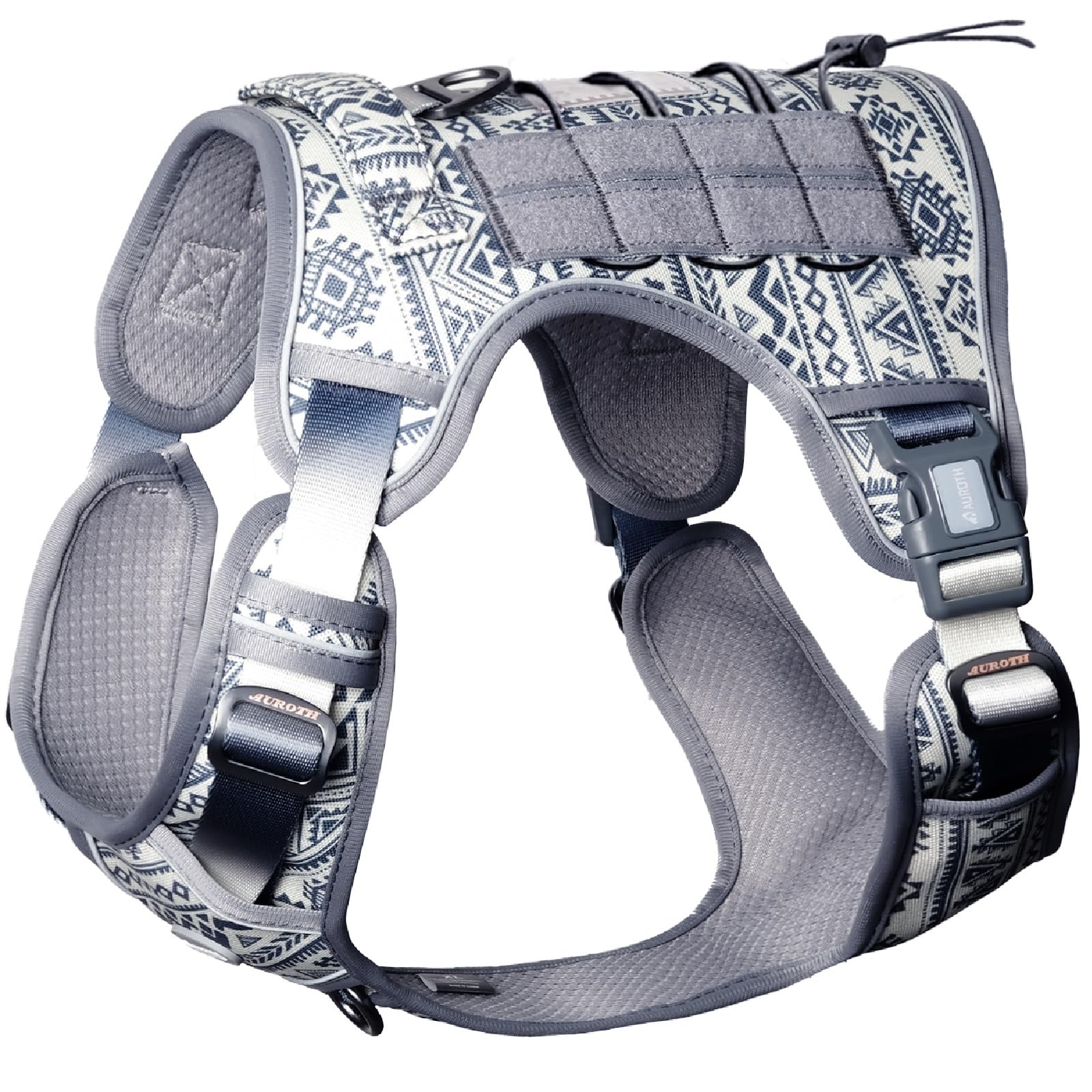 Auroth Tactical Dog Harness – No Pull Adjustable Pet Harness with Leash for Large Dogs (Multiple Sizes & Colors)