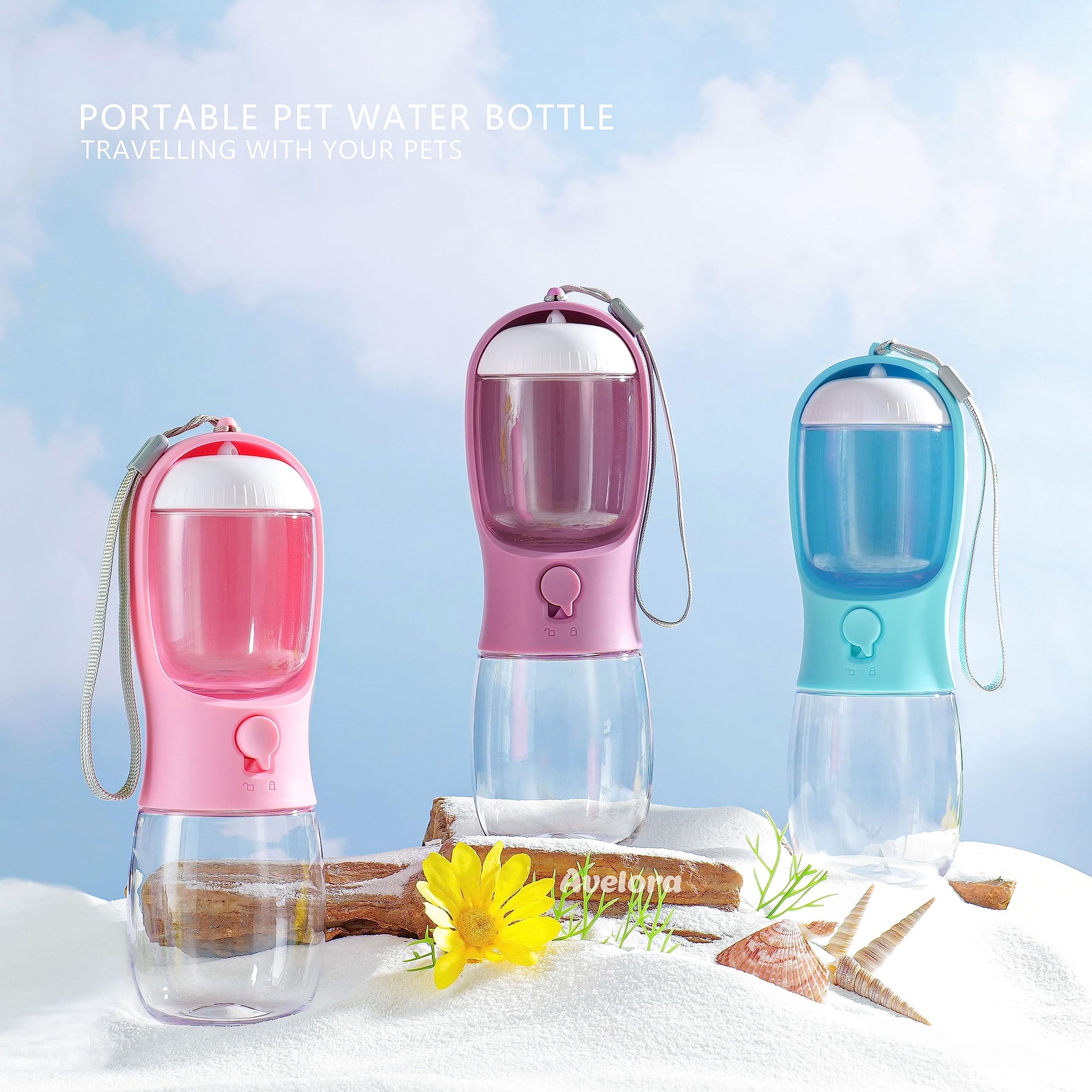 Portable Dog Water Bottle with Food Container | Outdoor Water Dispenser for Dogs, Cats, & Small Pets | 10oz