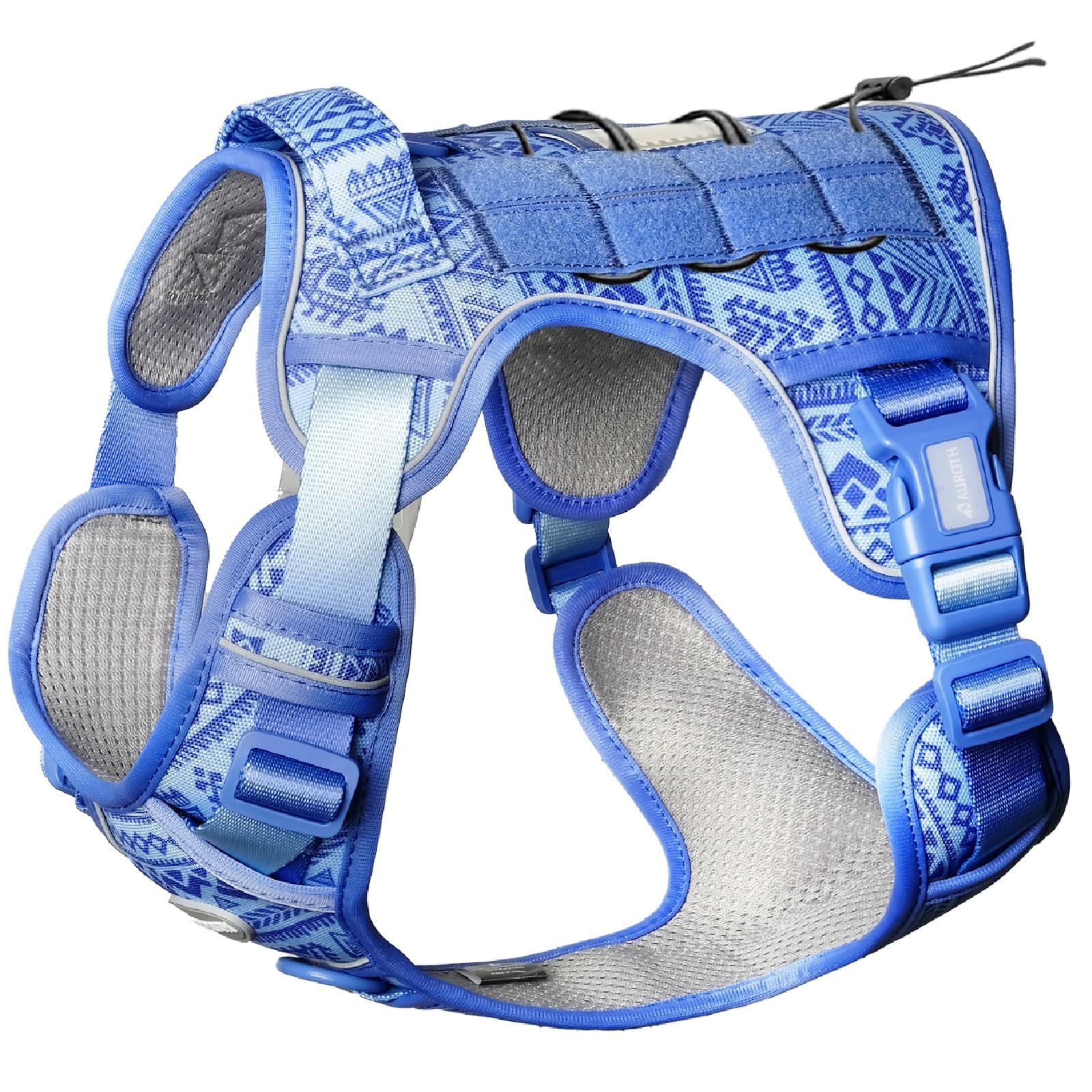 Auroth Tactical Dog Harness – No Pull Adjustable Pet Harness with Leash for Large Dogs (Multiple Sizes & Colors)