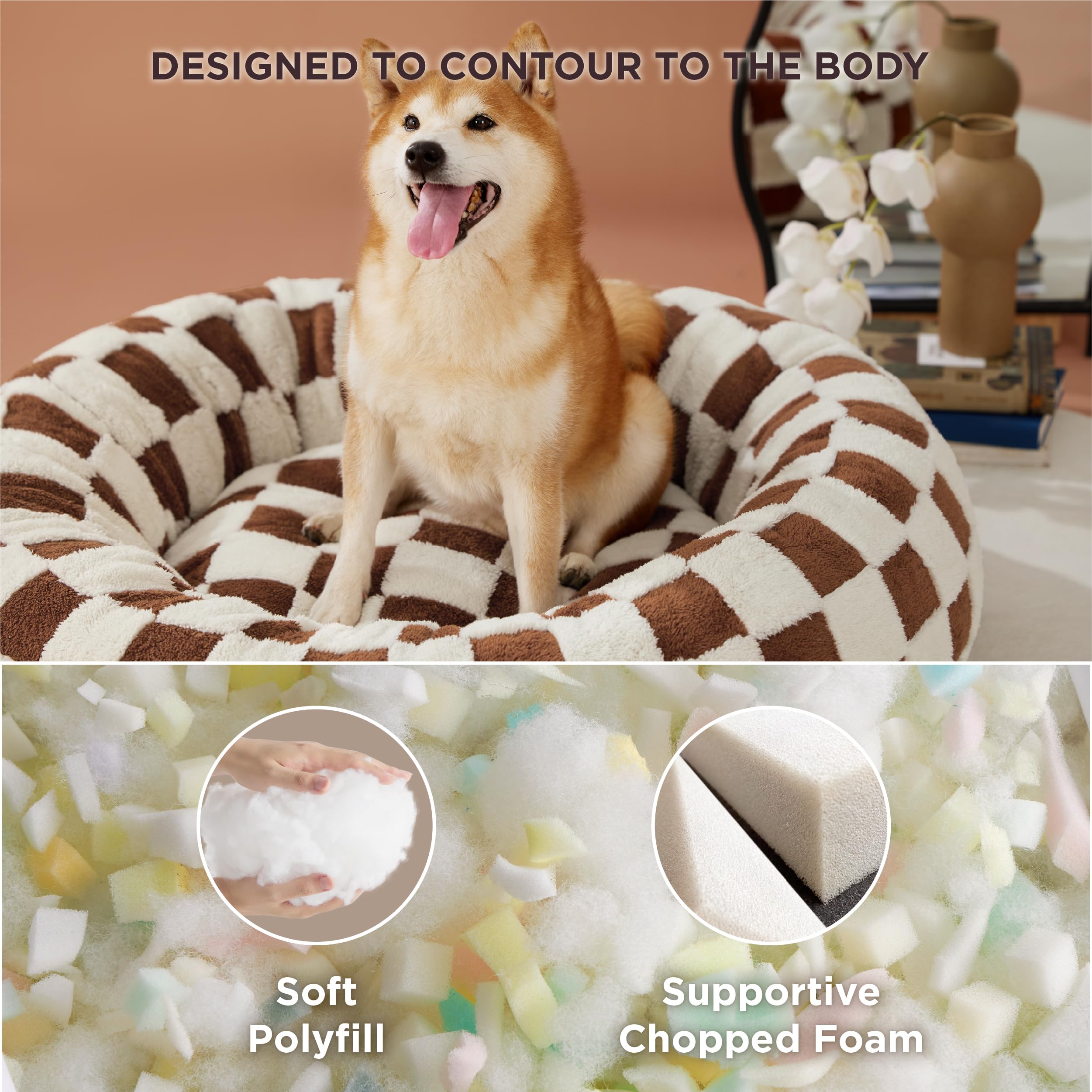 LE SURE Donut Dog Bed — Cozy, Washable & Calming Bed for Small to Large Dogs