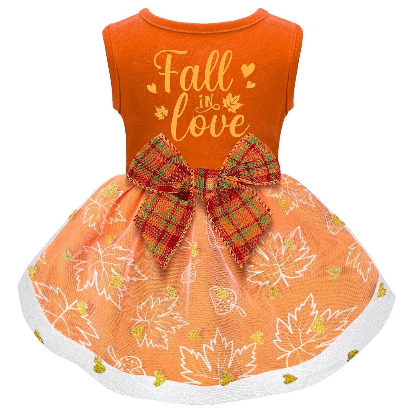 Dog Christmas Outfit - Merry Woofmas Dog Dress with Bowknot Tulle for Small & Medium Dogs