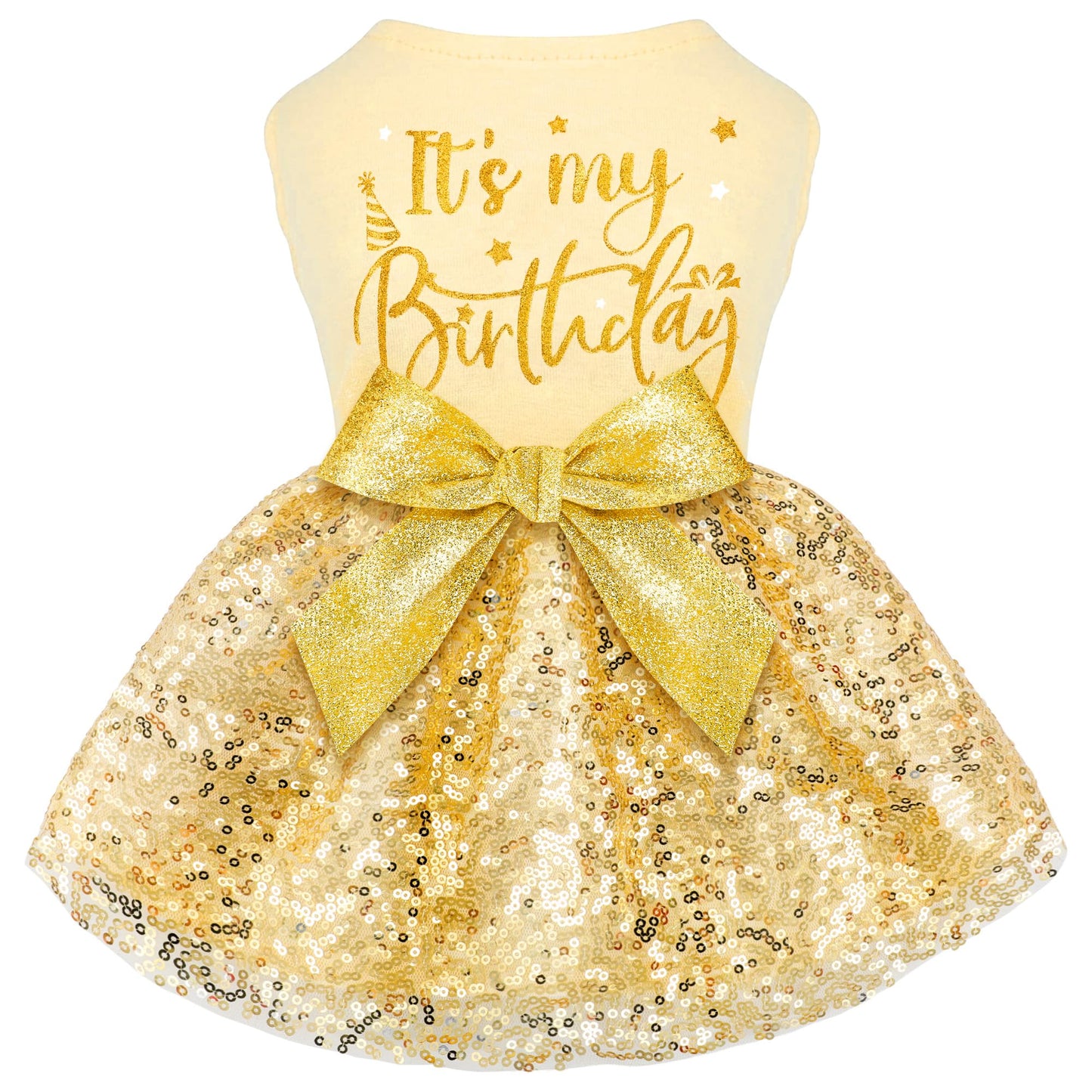 Dog Christmas Outfit - Merry Woofmas Dog Dress with Bowknot Tulle for Small & Medium Dogs