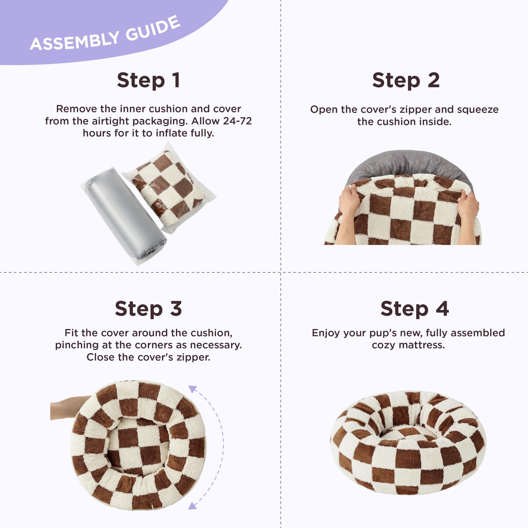 LE SURE Donut Dog Bed — Cozy, Washable & Calming Bed for Small to Large Dogs