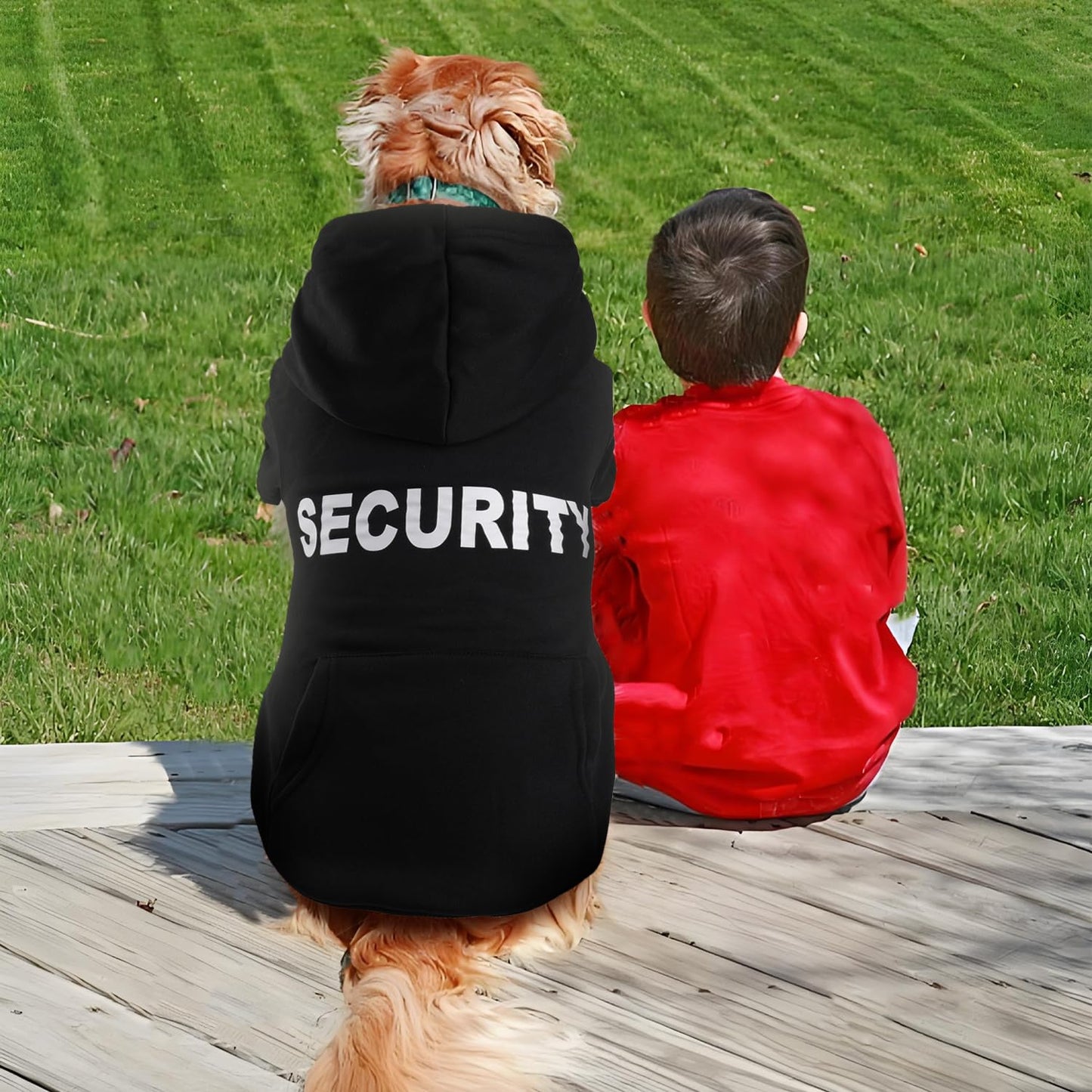 Dog Sweaters Hoodies for Large Dogs – Ultra-Soft Fleece Dog Sweatshirt with "I LOVE MY DAD," "I LOVE MY MOM," and "SECURITY" Prints