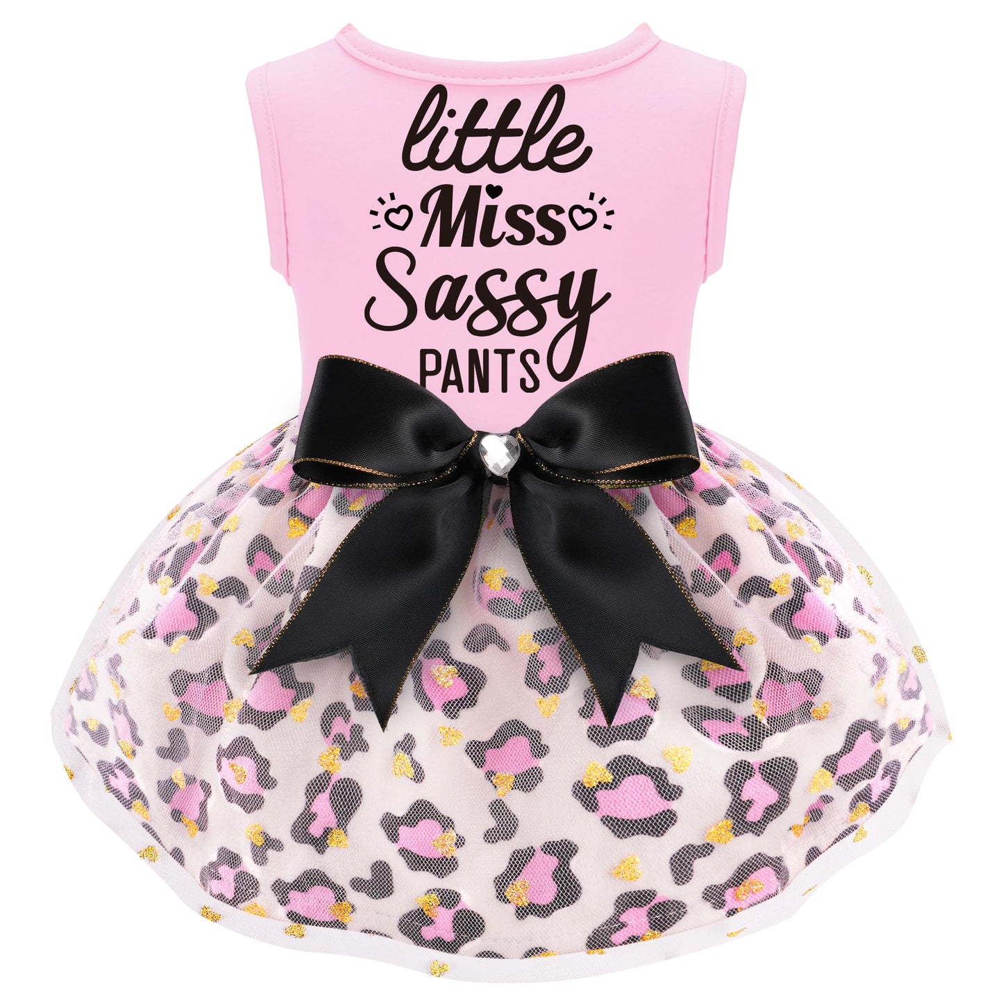 Dog Christmas Outfit - Merry Woofmas Dog Dress with Bowknot Tulle for Small & Medium Dogs