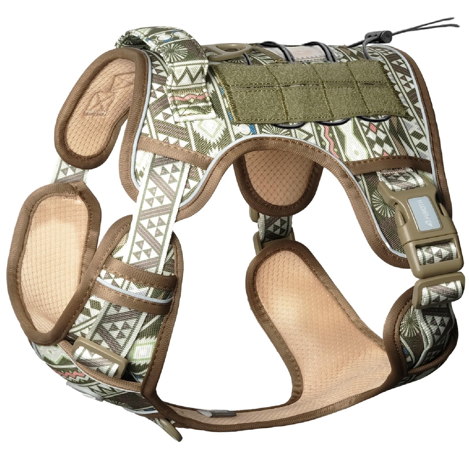 Auroth Tactical Dog Harness – No Pull Adjustable Pet Harness with Leash for Large Dogs (Multiple Sizes & Colors)