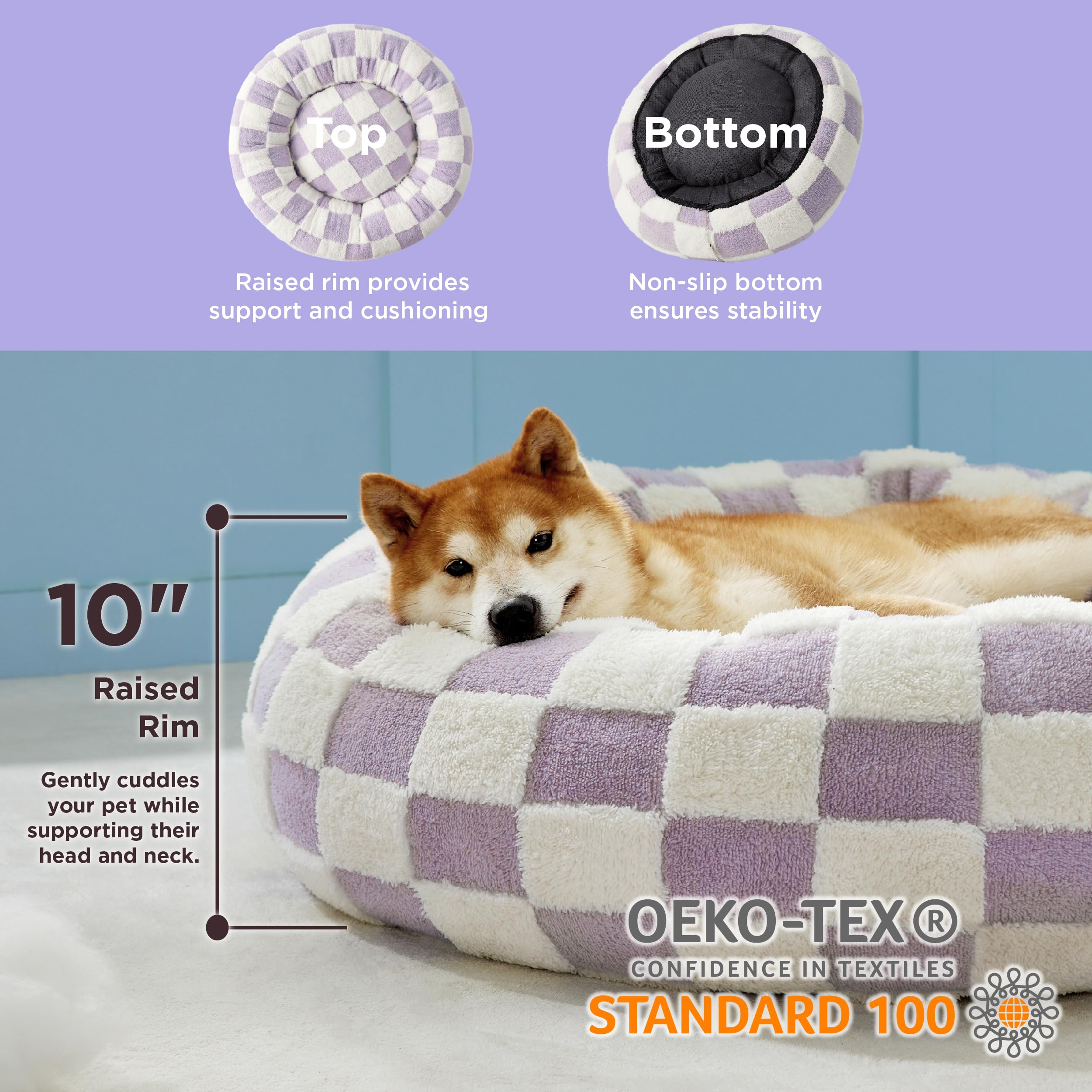 LE SURE Donut Dog Bed — Cozy, Washable & Calming Bed for Small to Large Dogs