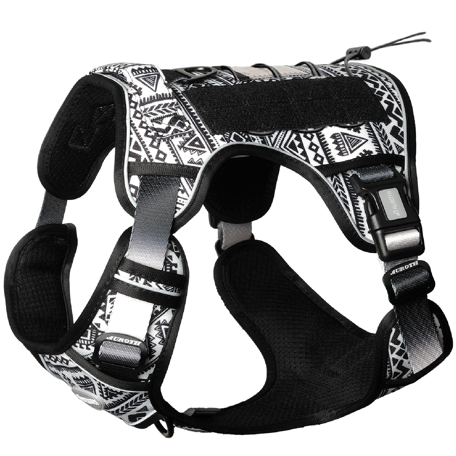 Auroth Tactical Dog Harness – No Pull Adjustable Pet Harness with Leash for Large Dogs (Multiple Sizes & Colors)