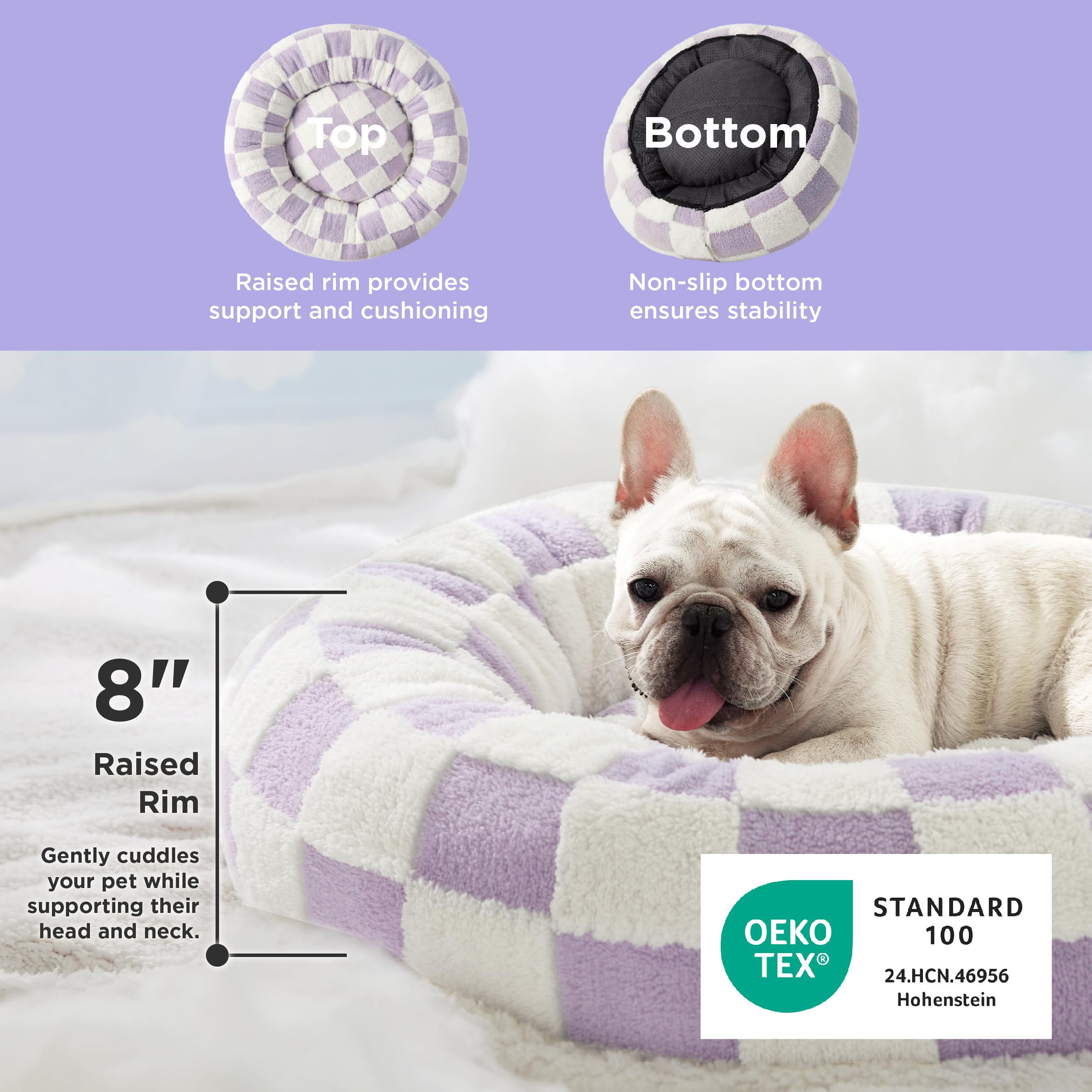 LE SURE Donut Dog Bed — Cozy, Washable & Calming Bed for Small to Large Dogs