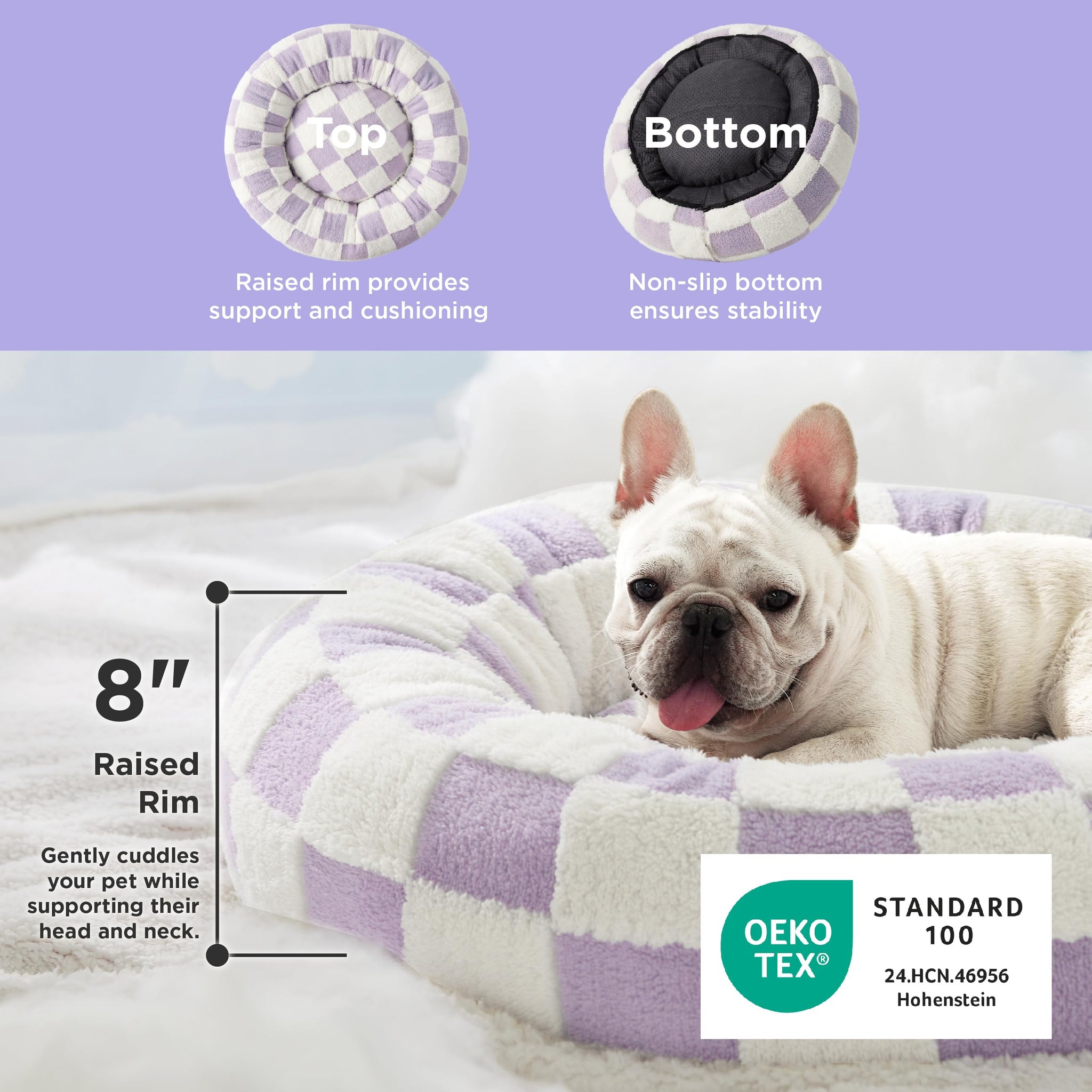 LE SURE Donut Dog Bed — Cozy, Washable & Calming Bed for Small to Large Dogs