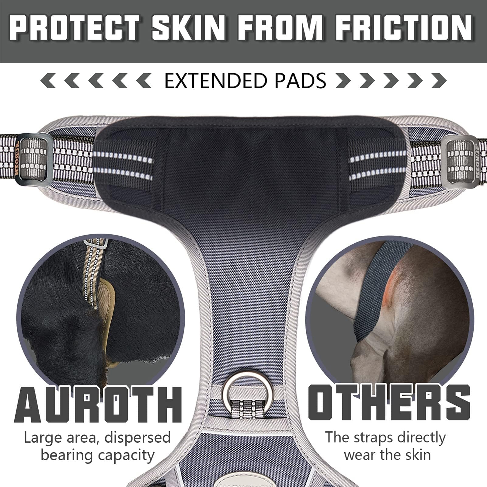 Auroth Tactical Dog Harness – No Pull Adjustable Pet Harness with Leash for Large Dogs (Multiple Sizes & Colors)