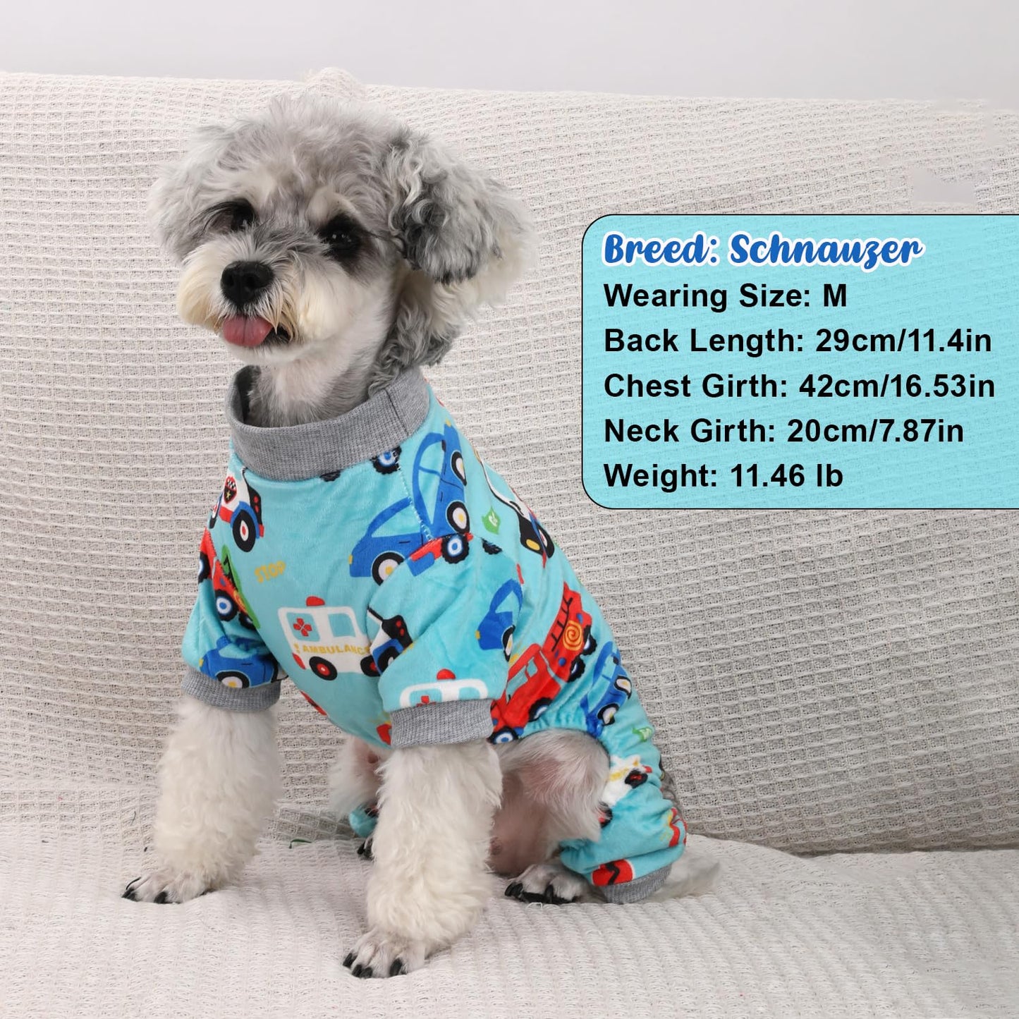 Christmas Dog Pajamas - 4 Pack Soft & Lightweight Recovery Suits for Small Pets