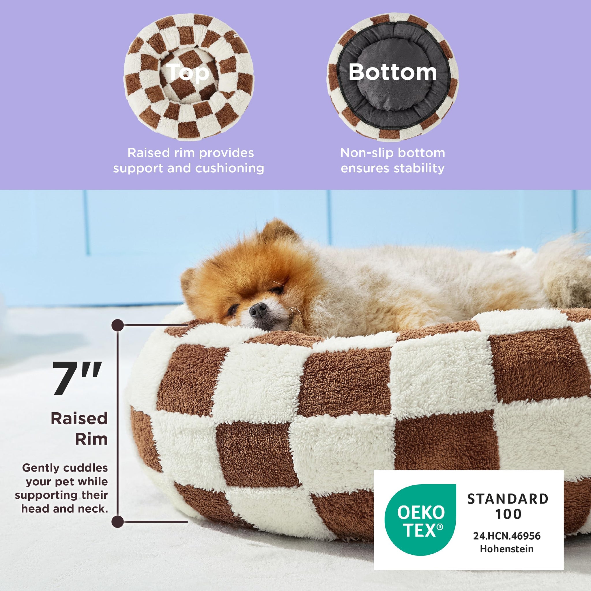 LE SURE Donut Dog Bed — Cozy, Washable & Calming Bed for Small to Large Dogs