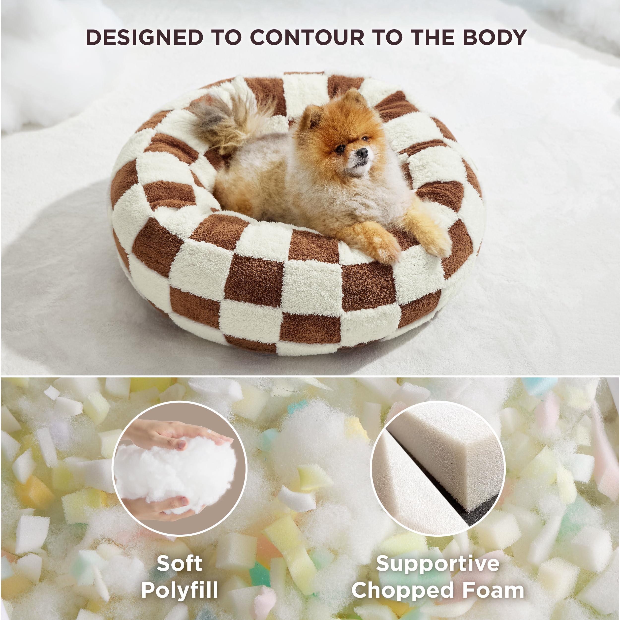 LE SURE Donut Dog Bed — Cozy, Washable & Calming Bed for Small to Large Dogs