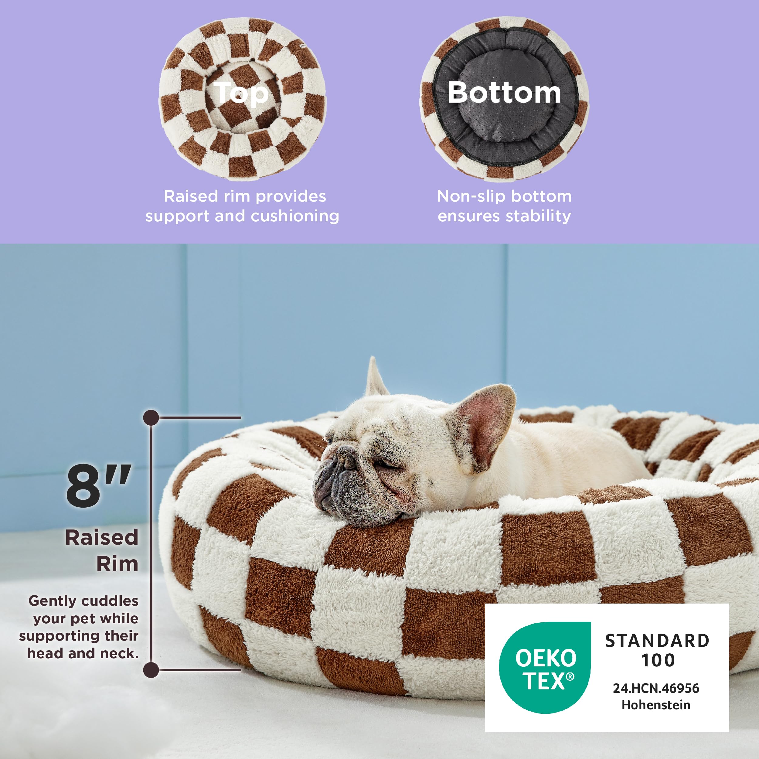 LE SURE Donut Dog Bed — Cozy, Washable & Calming Bed for Small to Large Dogs
