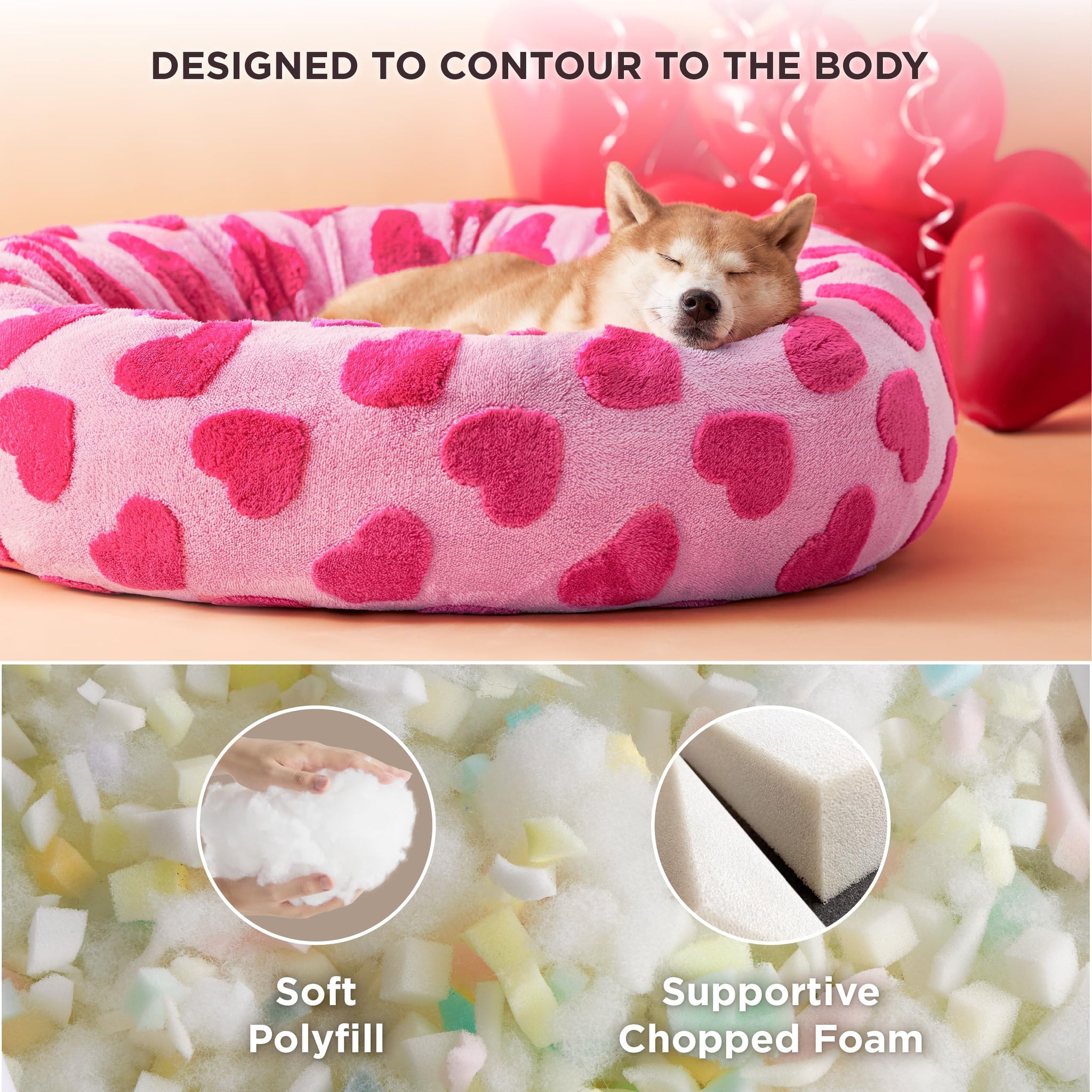 LE SURE Donut Dog Bed — Cozy, Washable & Calming Bed for Small to Large Dogs