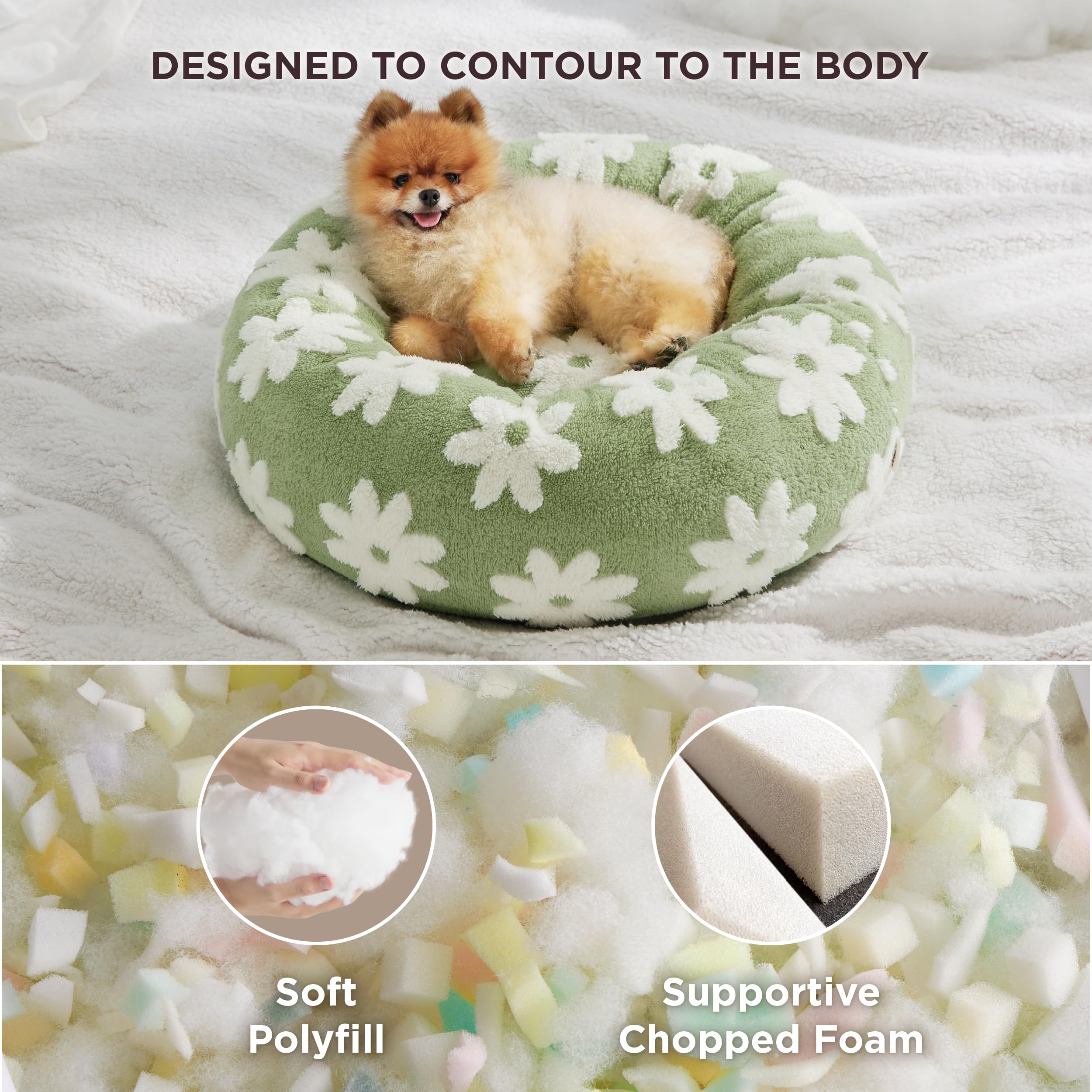 LE SURE Donut Dog Bed — Cozy, Washable & Calming Bed for Small to Large Dogs