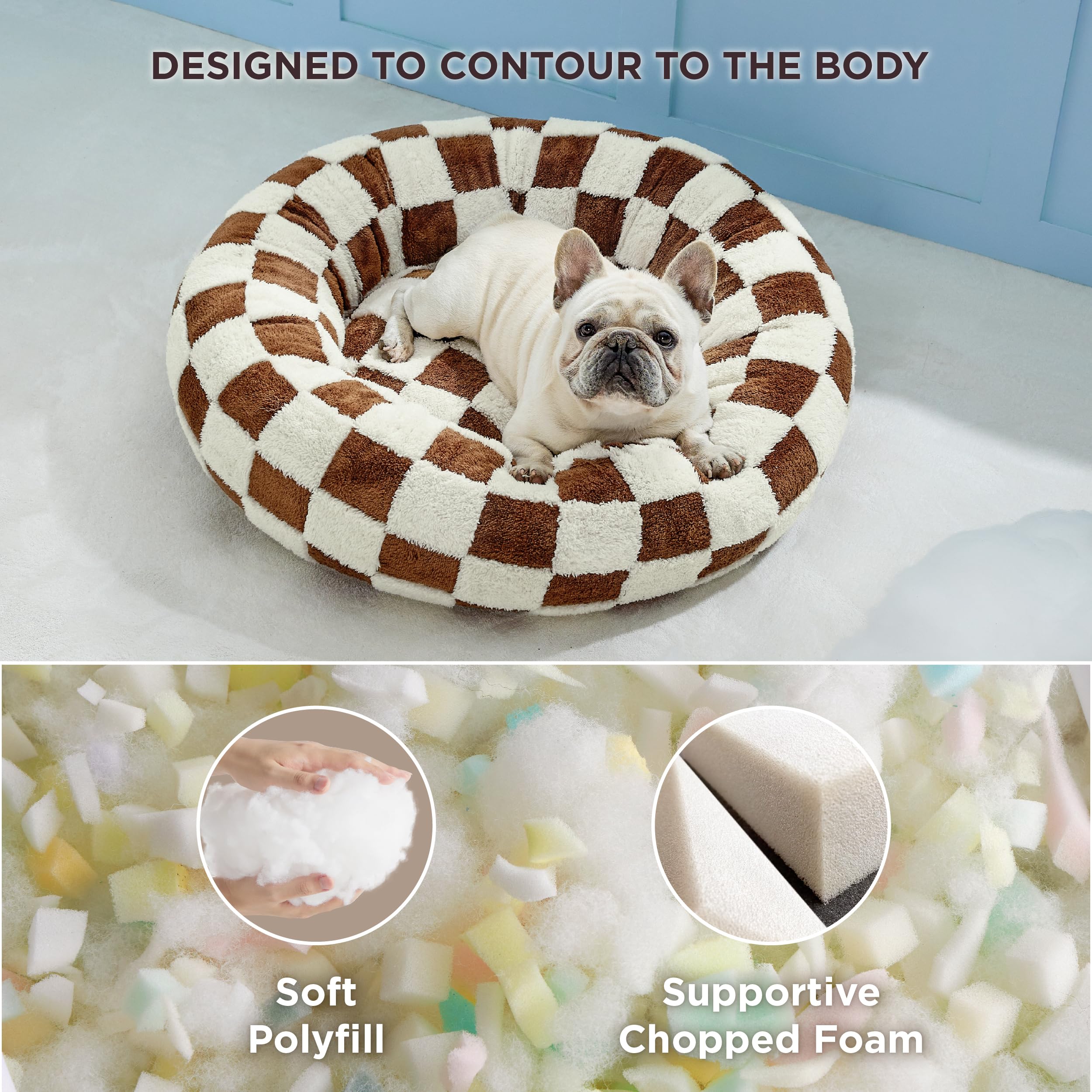 LE SURE Donut Dog Bed — Cozy, Washable & Calming Bed for Small to Large Dogs
